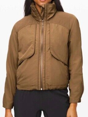 lululemon athletica Tan Puffer Jacket‎ with High Collar